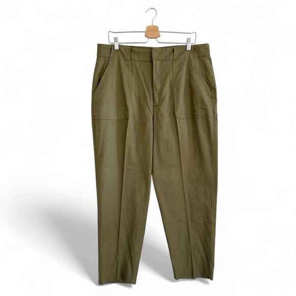 Banana Republic Linen-Blend Stretch Utility Pant in Green Size 16 - Picture 1 of 8